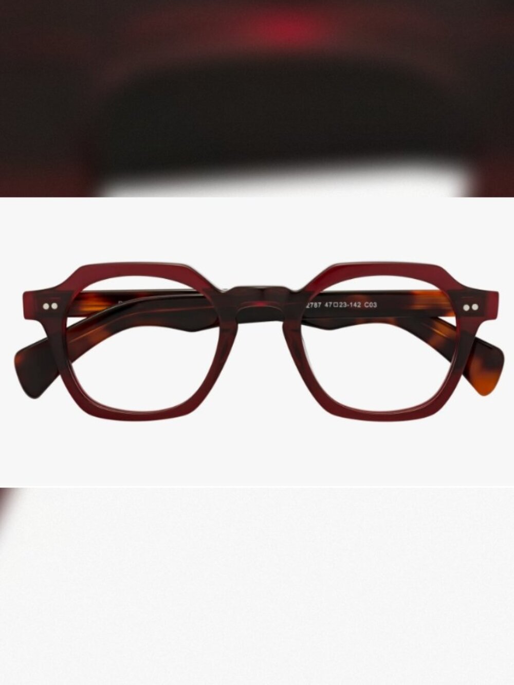 Beckett Wine/Tortoise Acetate Geometric Full-Rim Eyeglasses